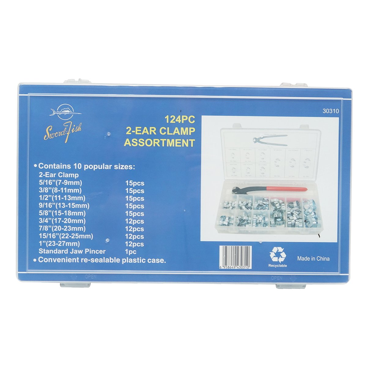 Trusa 124 coliere pentru furtun si cleste inclus Breckner Germany
